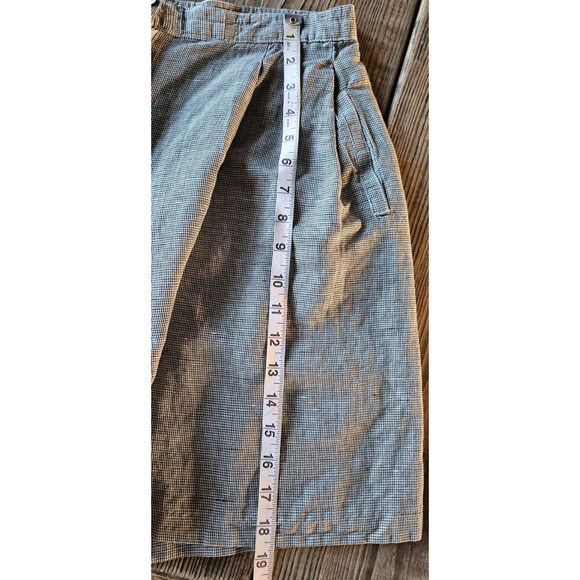 Vintage Toast Womens High Waist Shorts 7 Black Houndstooth Linen Cotton 80s 90s - Picture 10 of 10